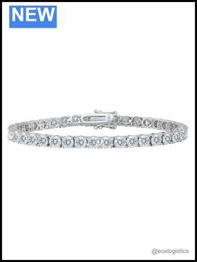 Moissanite Tennis Bracelet 925 Sterling Silver 18K White Gold Plated